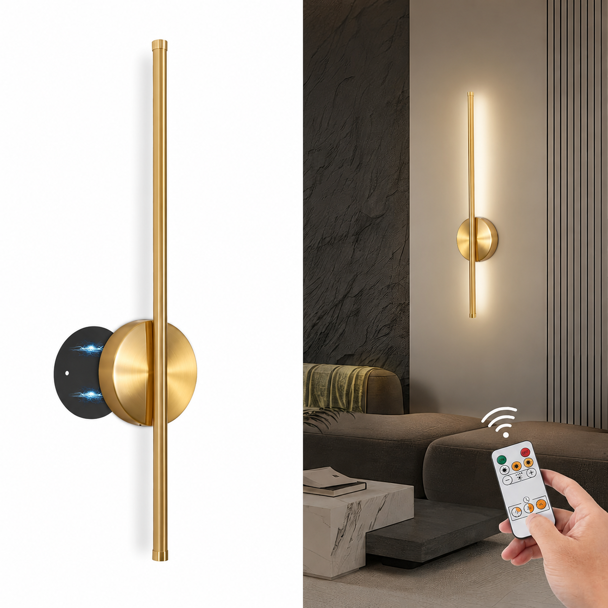 Rechargeable Wireless Wall Sconces with Remote Control