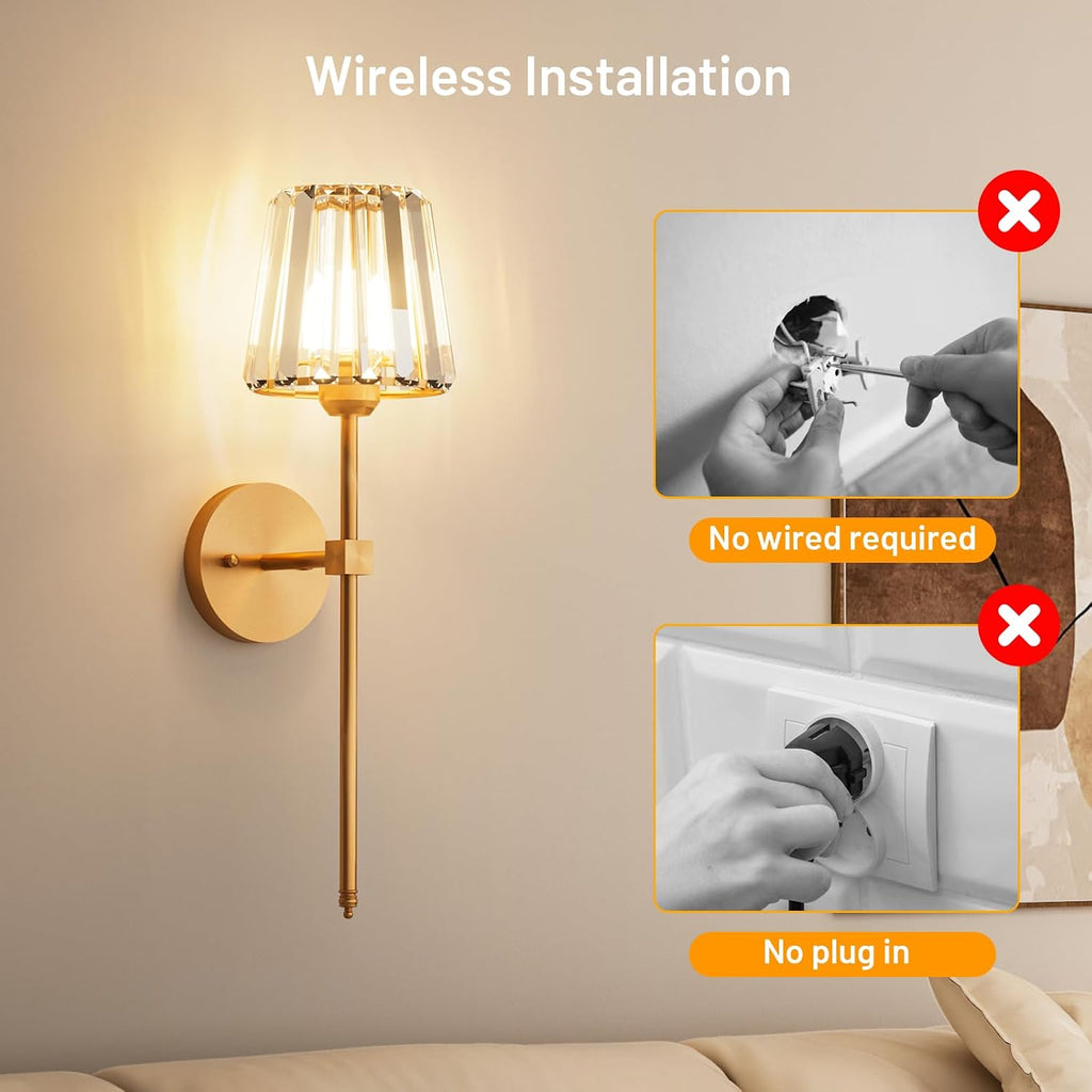 Rechargeable Crystal Wall Sconce with Remote Control