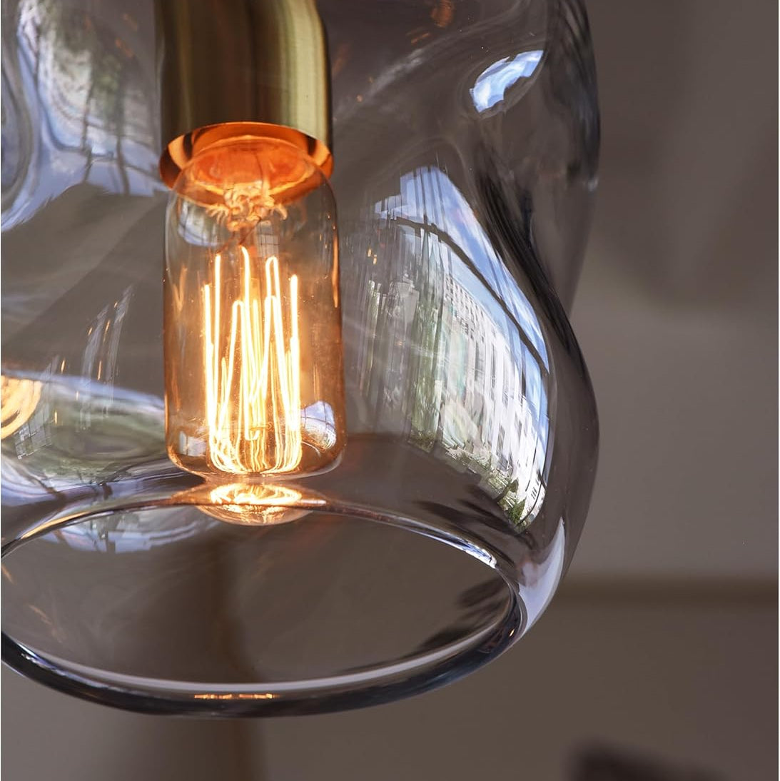 Pendant Lights Kitchen Island 2 Pack Modern Contemporary Clear Glass Organic Globe Brass Gold Hanging Light Adjustable Cord Bedroom Dining Table Small Medium Lamp 8 Inch Height