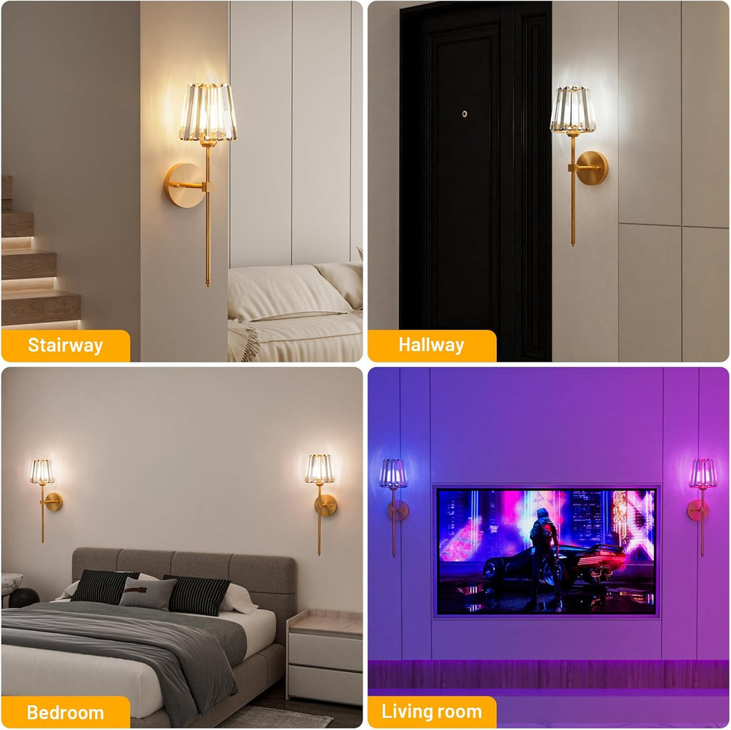 Rechargeable Crystal Wall Sconce with Remote Control