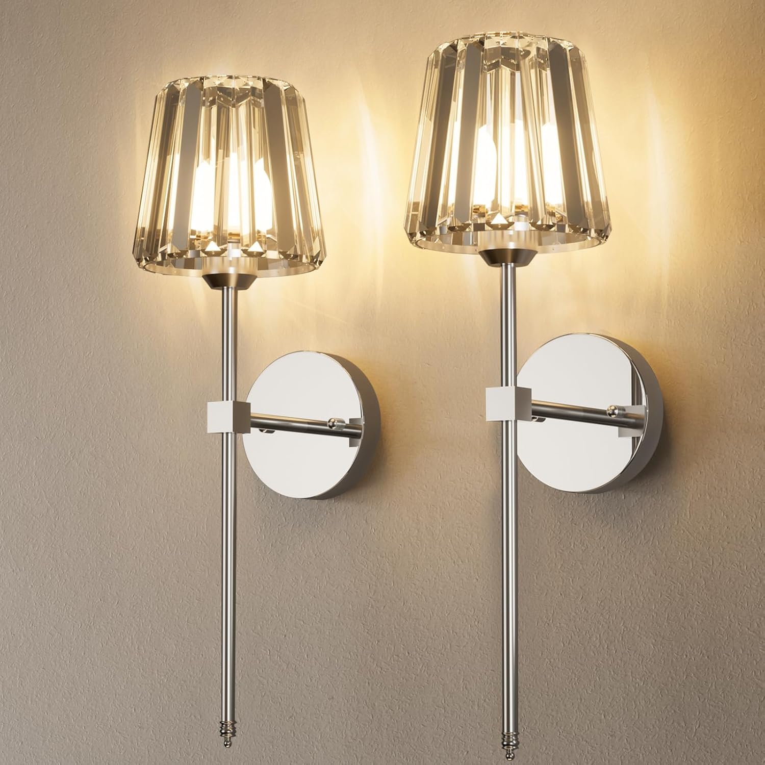 Crystal Battery Operated Wall Sconce
