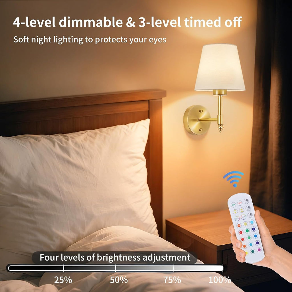 Rechargeable Wireless Wall Sconces Set of 2