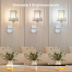 Rechargeable Crystal Wall Sconce with Remote Control