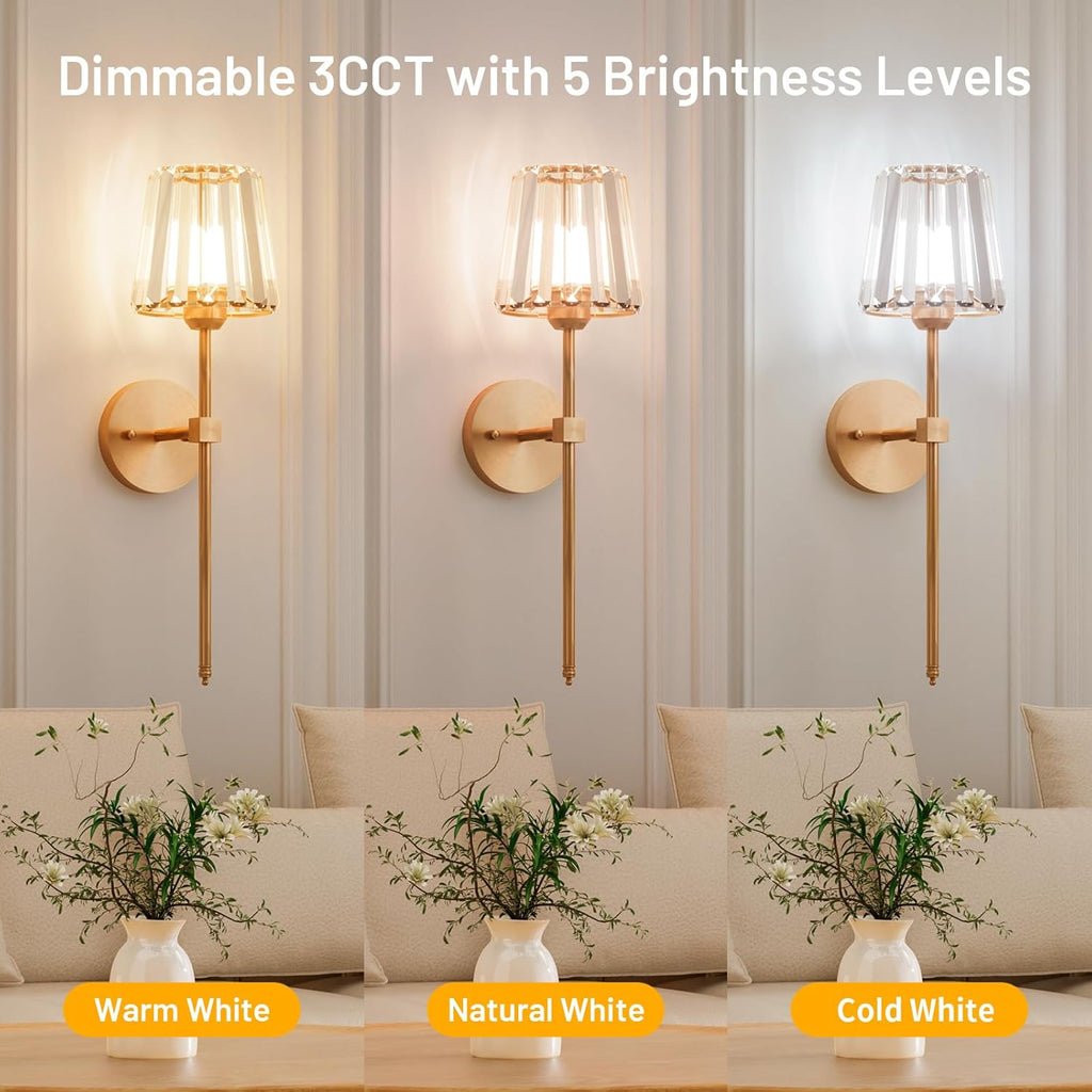 Rechargeable Crystal Wall Sconce with Remote Control