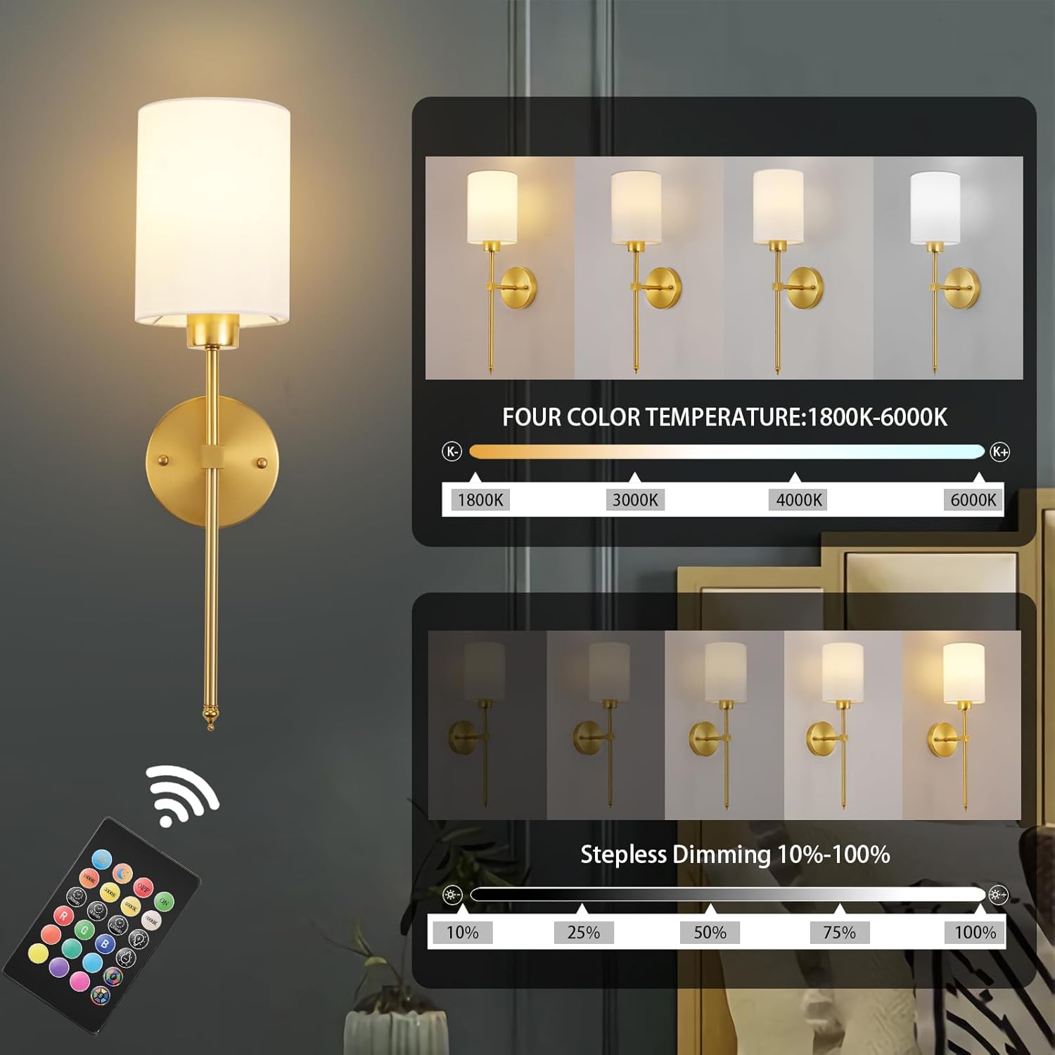 Wireless Rechargeable Wall Light