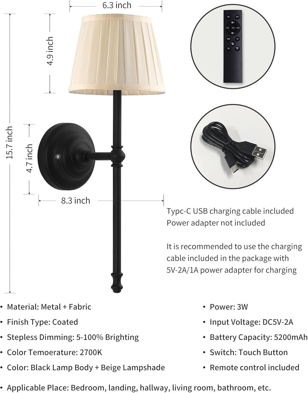 Cordless Wall Sconce