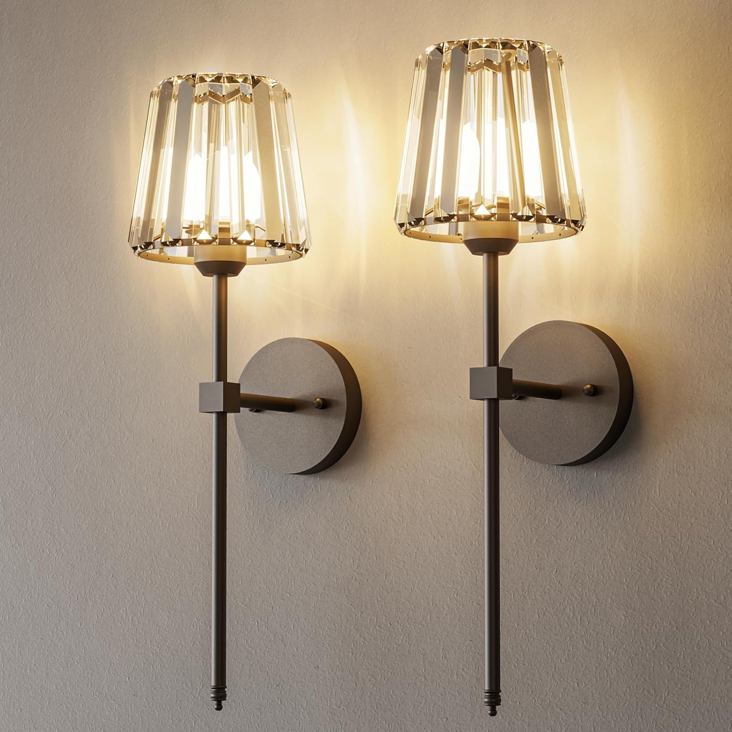 Crystal Battery Operated Wall Sconce