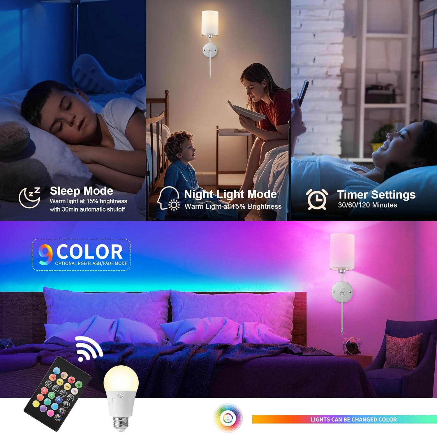 Wireless Rechargeable Wall Light