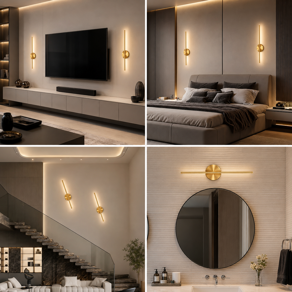 Luxury Wireless Wall Sconces – No Wiring, Rechargeable (Set of 2)