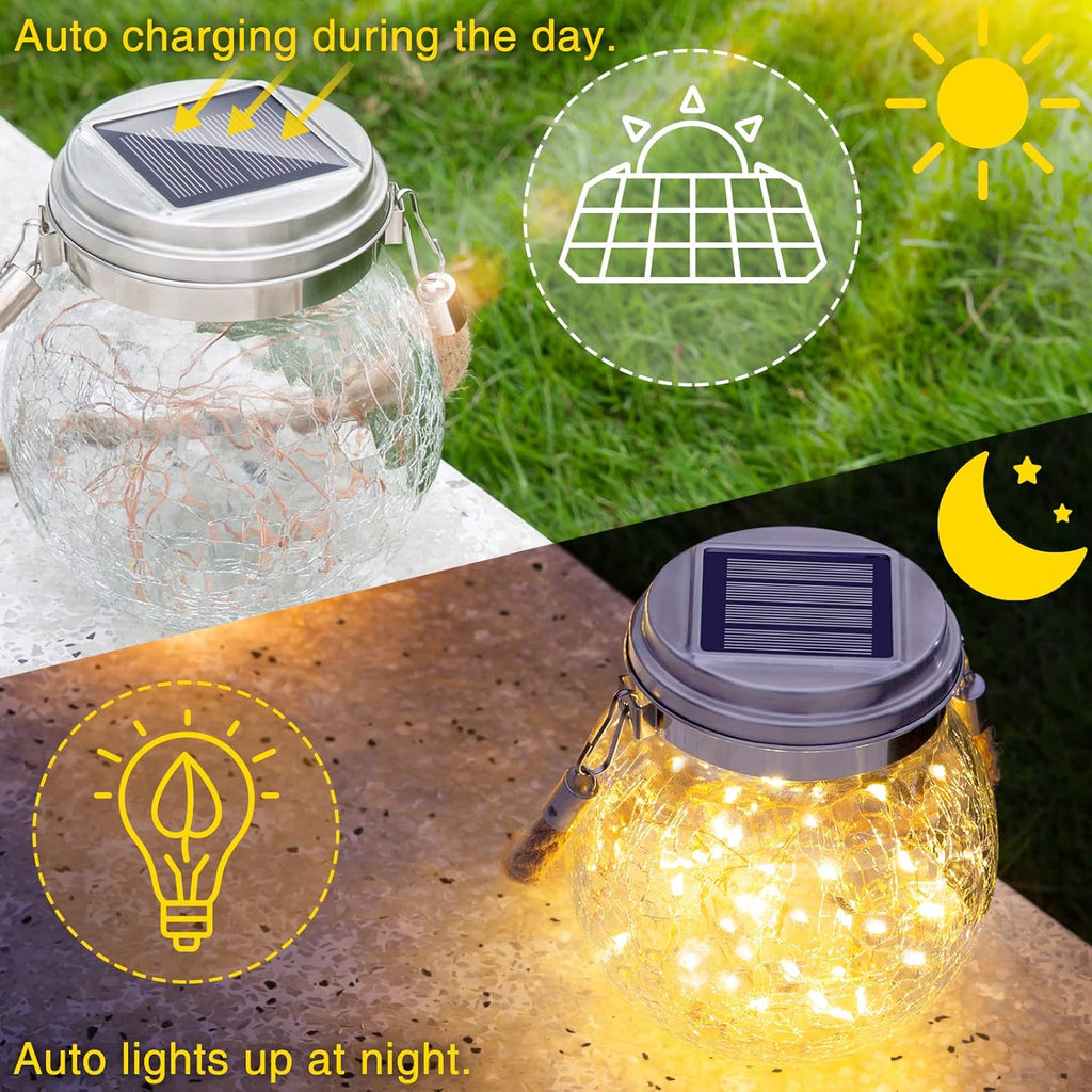 Solar Lanterns, 2-Pack Outdoor Lanterns