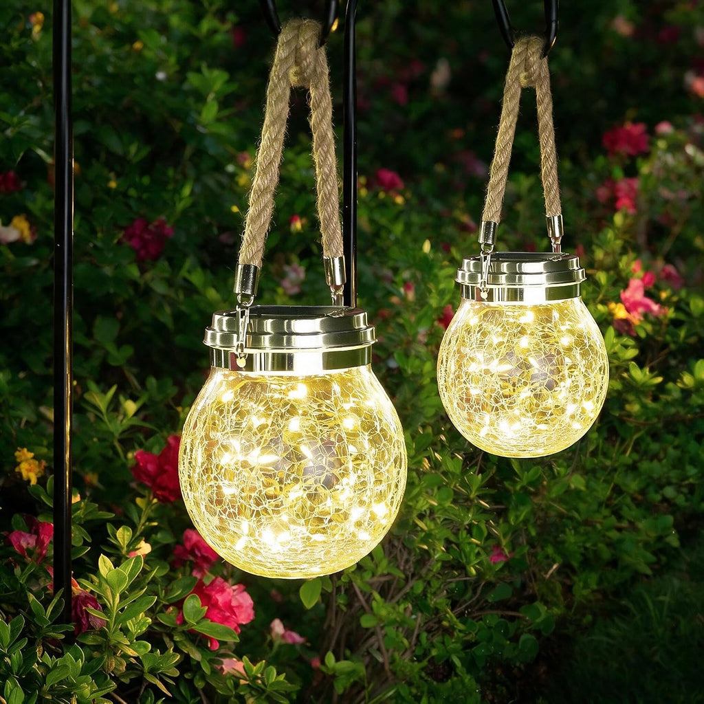 Solar Lanterns, 2-Pack Outdoor Lanterns