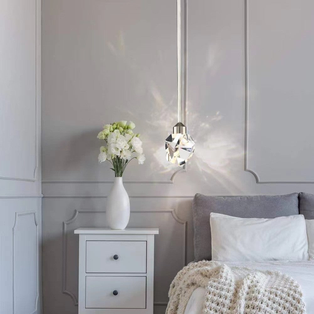 Luxury pendant light, modern minimalist crystal tri-color lamp