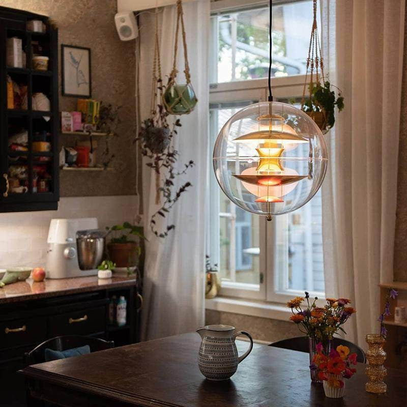 Scandinavian Chrome Pendant Lamp – Modern Minimalist Lighting for Dining & Bedroom