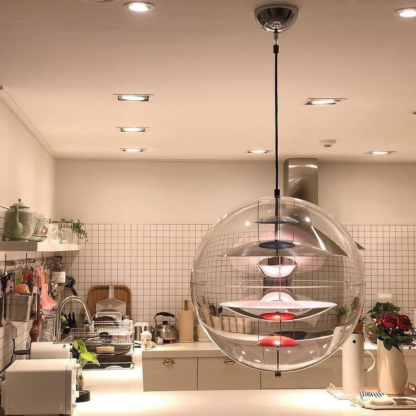 Scandinavian Chrome Pendant Lamp – Modern Minimalist Lighting for Dining & Bedroom