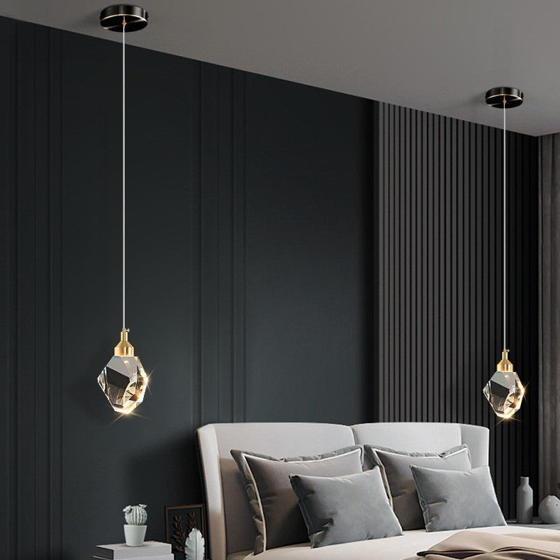 Luxury pendant light, modern minimalist crystal tri-color lamp