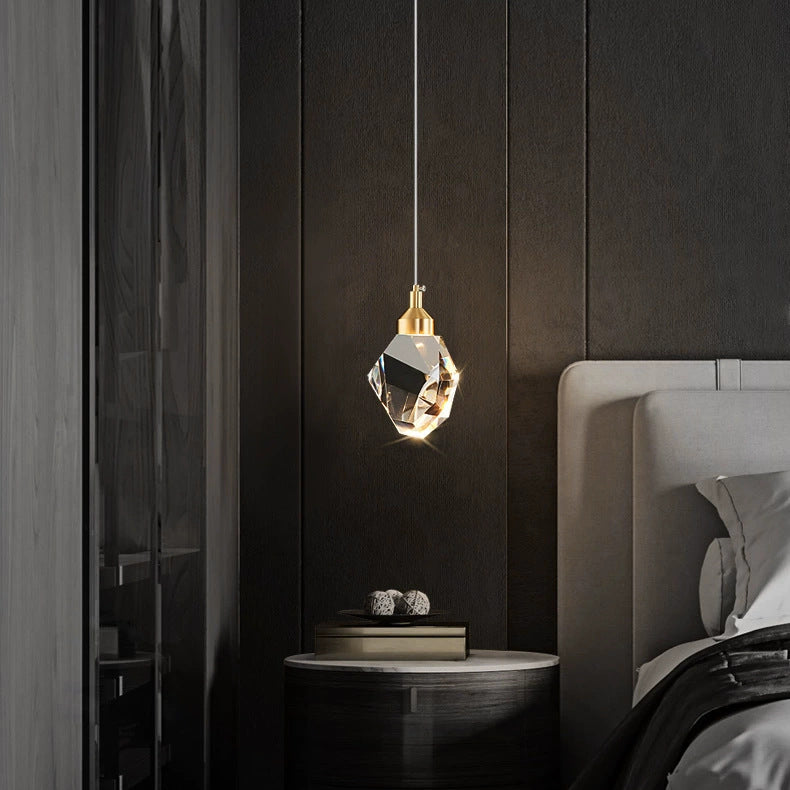 Luxury pendant light, modern minimalist crystal tri-color lamp