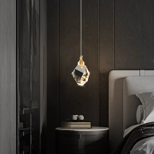 Luxury pendant light, modern minimalist crystal tri-color lamp
