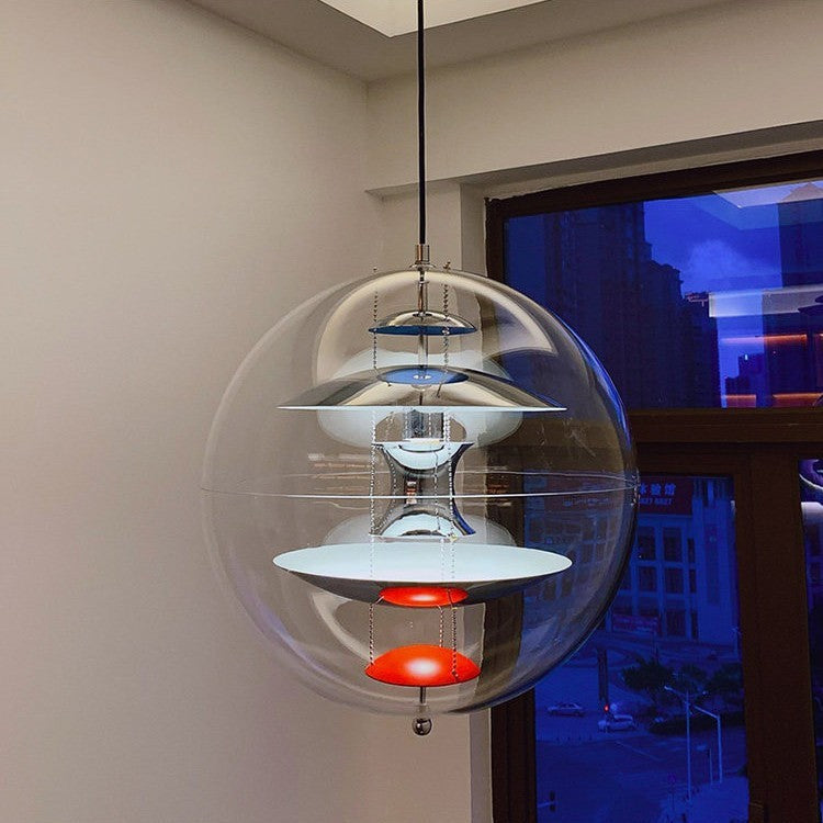 Scandinavian Chrome Pendant Lamp – Modern Minimalist Lighting for Dining & Bedroom