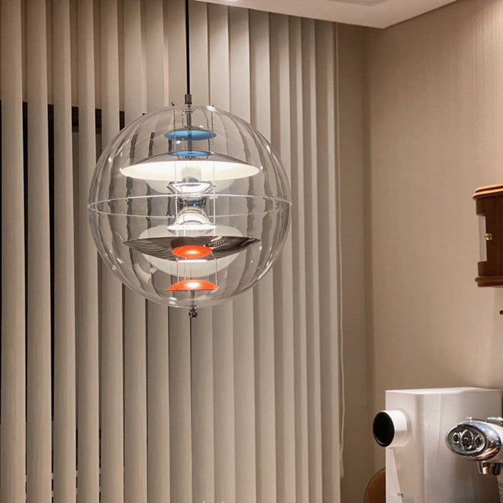 Scandinavian Chrome Pendant Lamp – Modern Minimalist Lighting for Dining & Bedroom