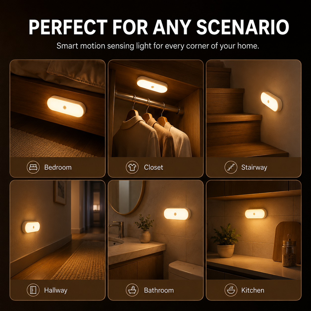 Wireless Motion Sensor Light Strip – Auto Night Light for Hallway