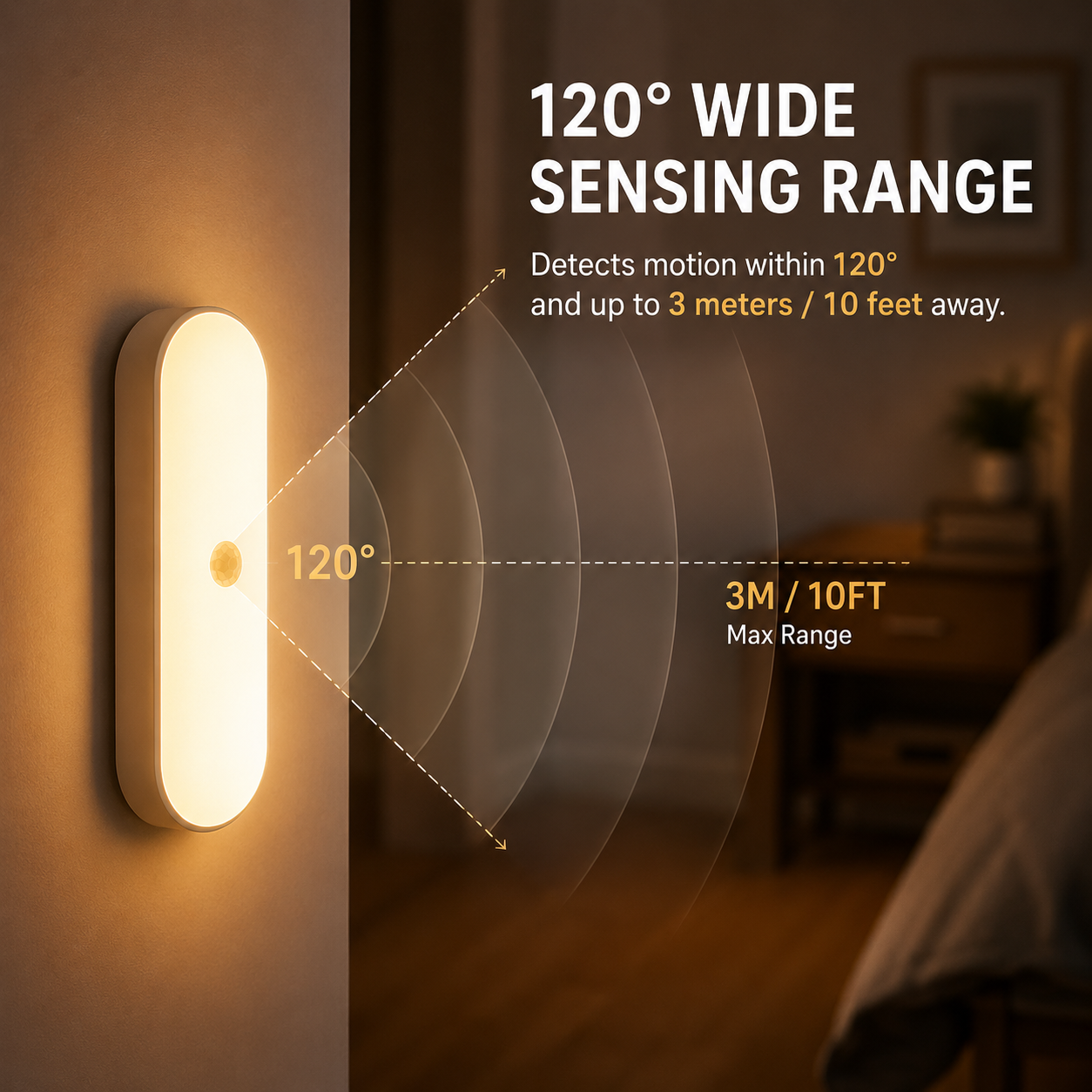 Wireless Motion Sensor Light Strip – Auto Night Light for Hallway